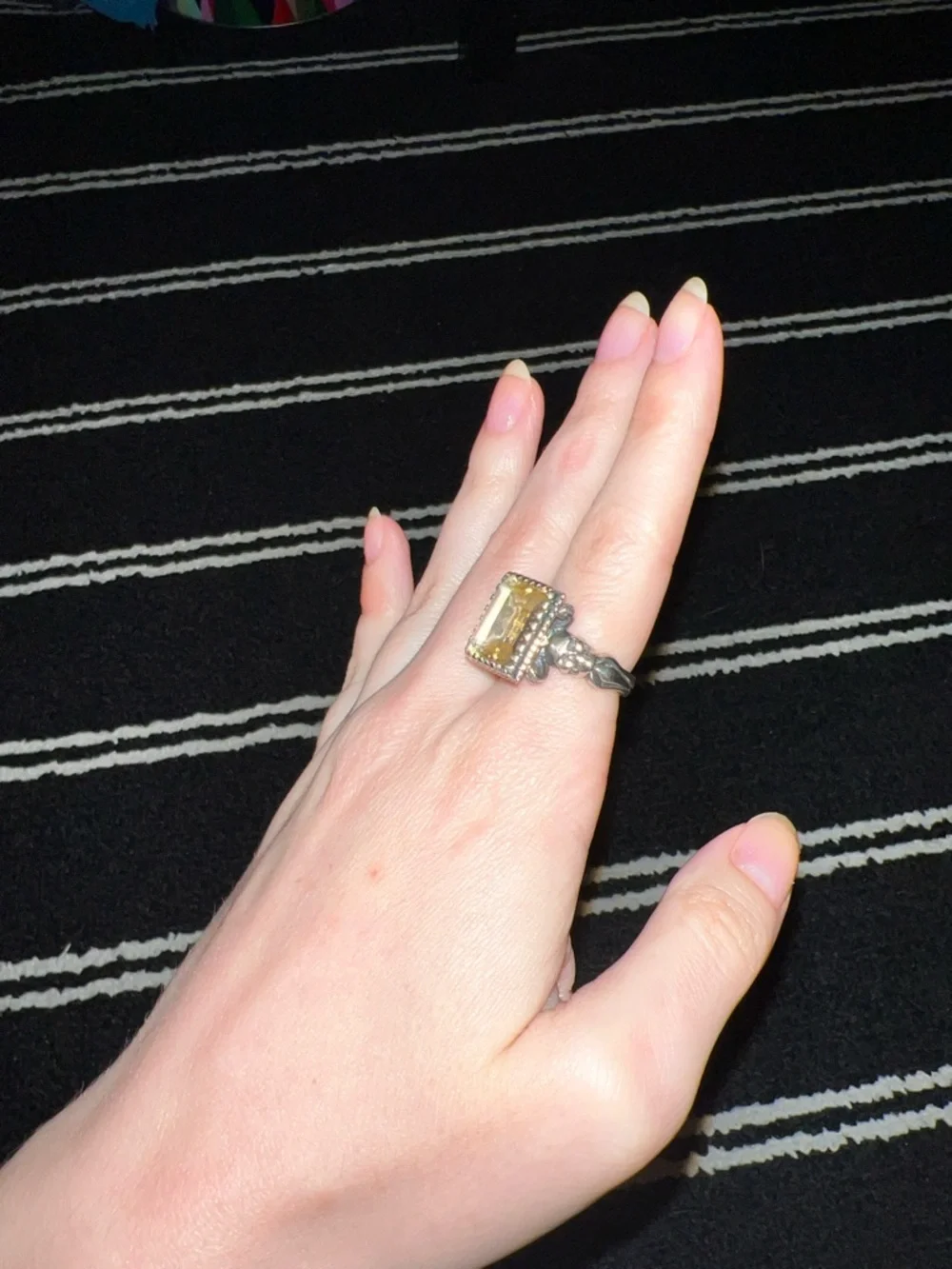 The Great Frog Square Gem Ring with Lemon Quartz